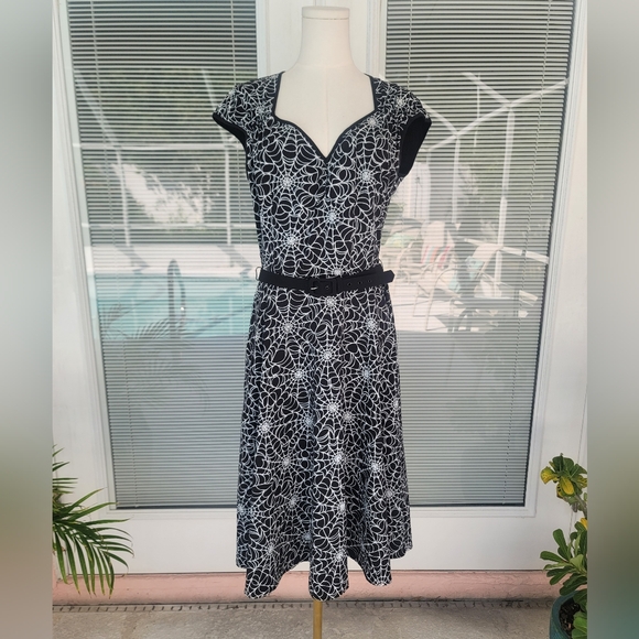 Pinup Couture Dresses & Skirts - Pinup Couture Retro Spider Web Print Heidi Dress